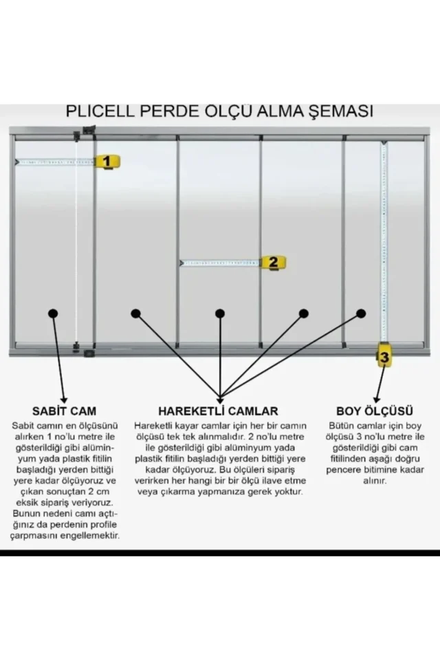 cam balkon plise perde ölçüsü nasıl alınır